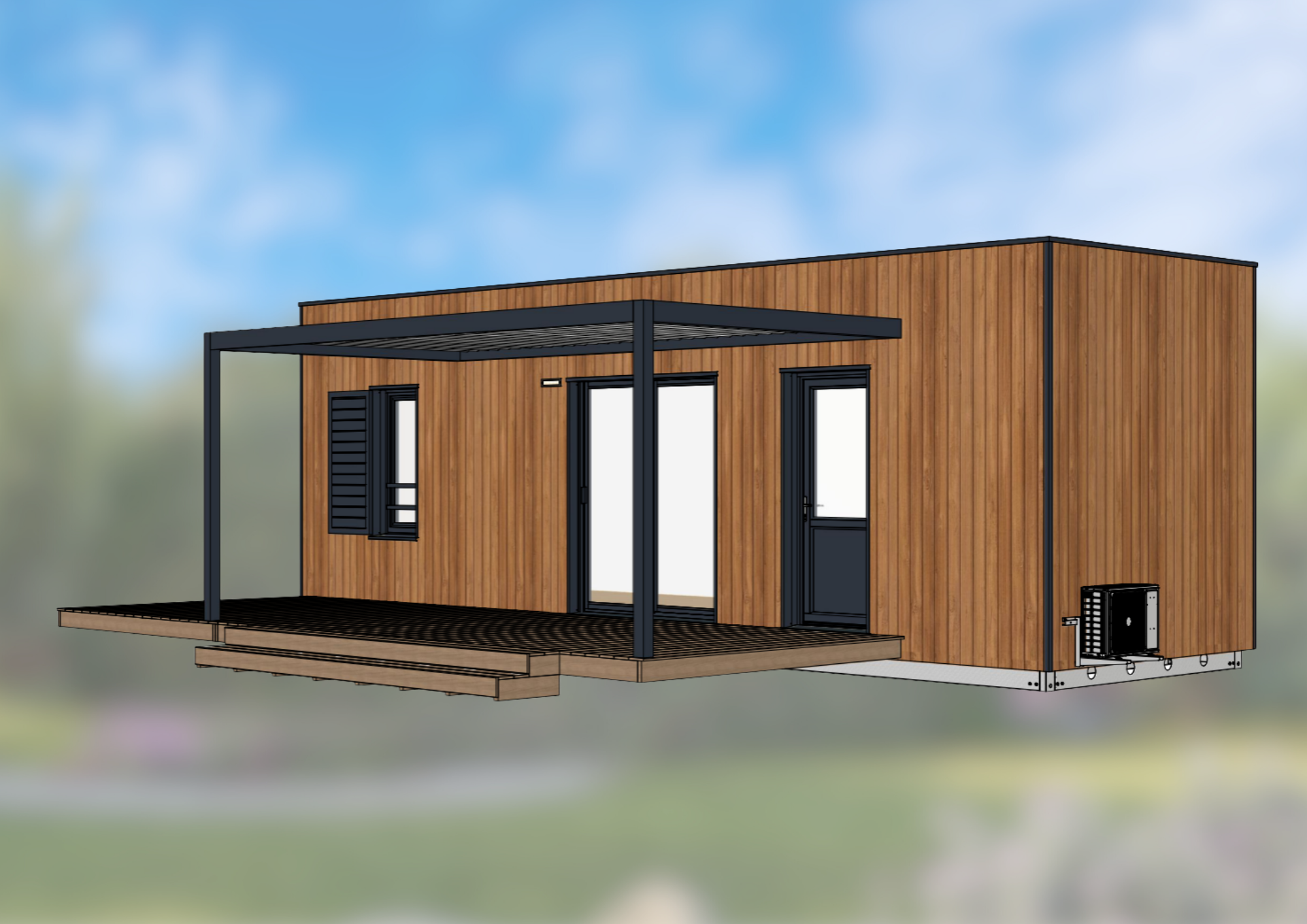 terrasse avec pergola bioclimatique